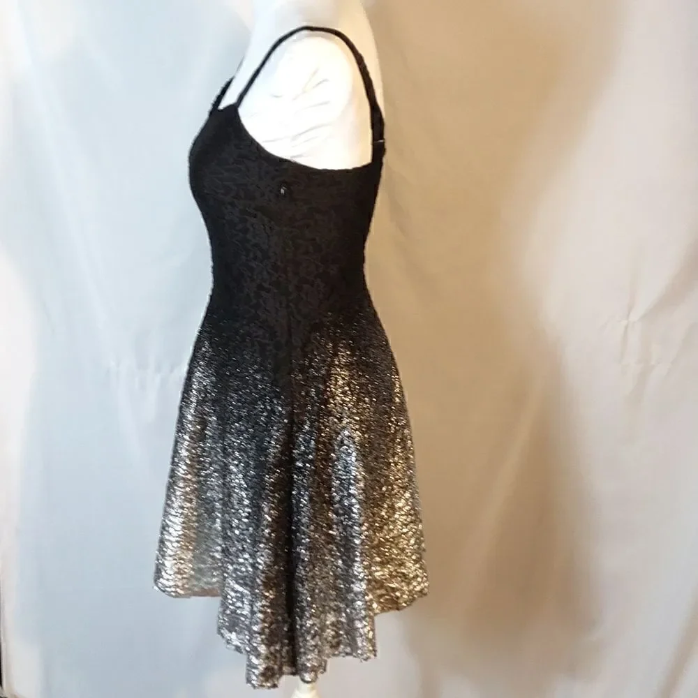 Free People Foil Ombre Fit & Flare Mini Dress